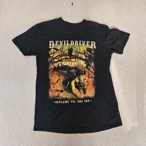 Mens DevilDriver Band Graphic T-Shirt Black Size Medium – Excellent Condition